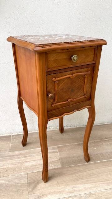 Nightstand Antique Wood and MARBLE