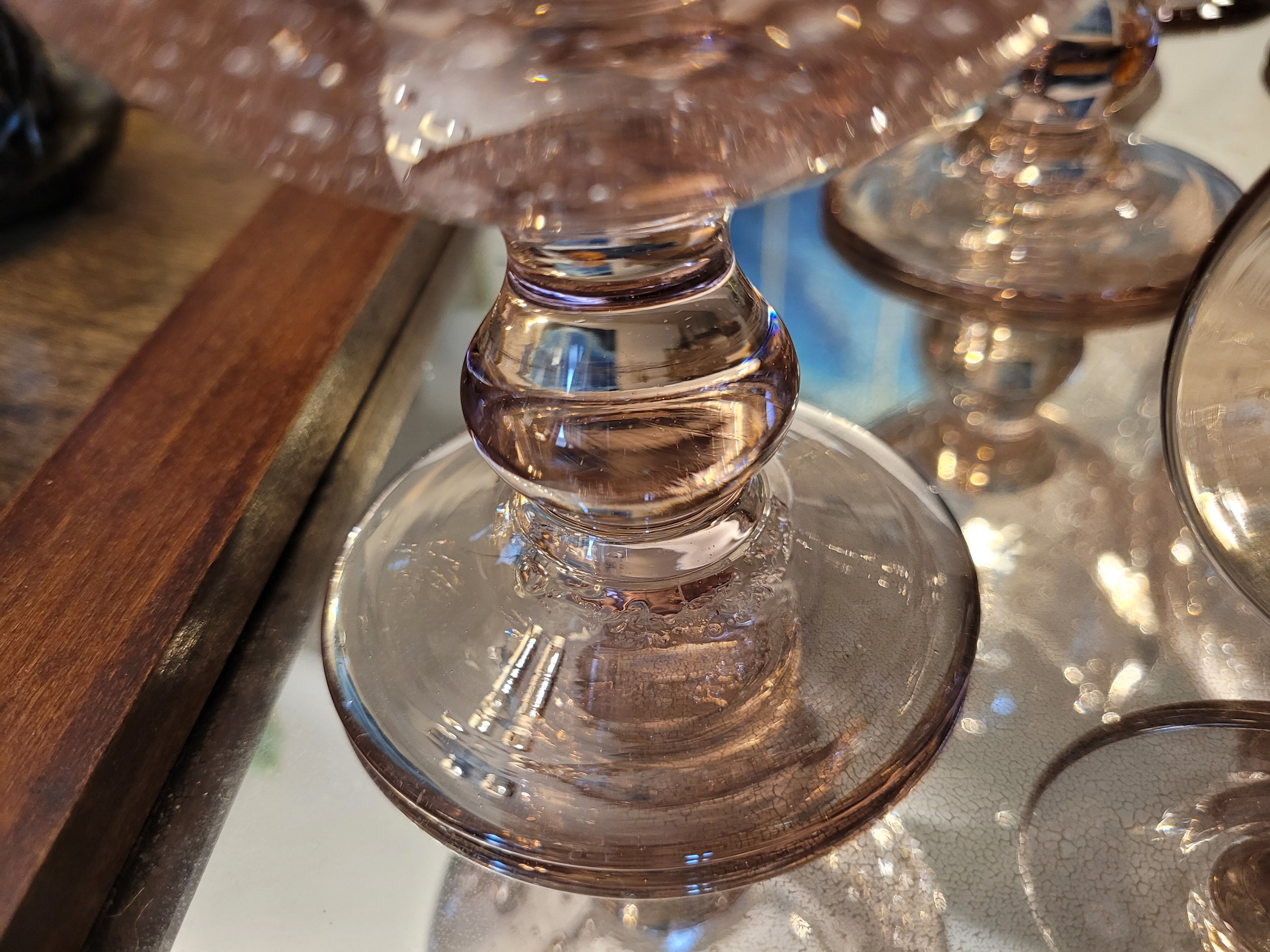 6 bubble blown glasses 70's