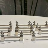 11 knife rests - Art Deco - Silver metal