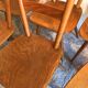 Set of 8 vintage beech chairs compass feet 1960's