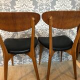 Two vintage chairs compass feet, 1950