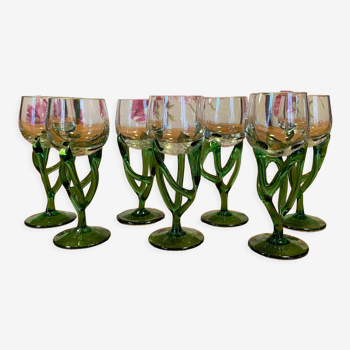 Set of 7 Alsatian-inspired stemmed glasses