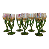 Set of 7 Alsatian-inspired stemmed glasses