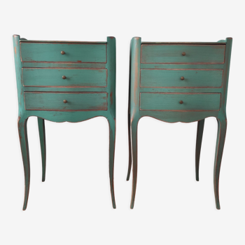 Pair of weathered bedside tables