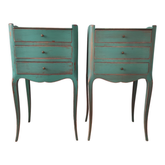 Pair of weathered bedside tables