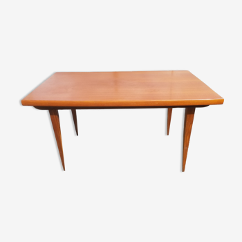 Scandinavian rectangular teak table with extensions - 70s