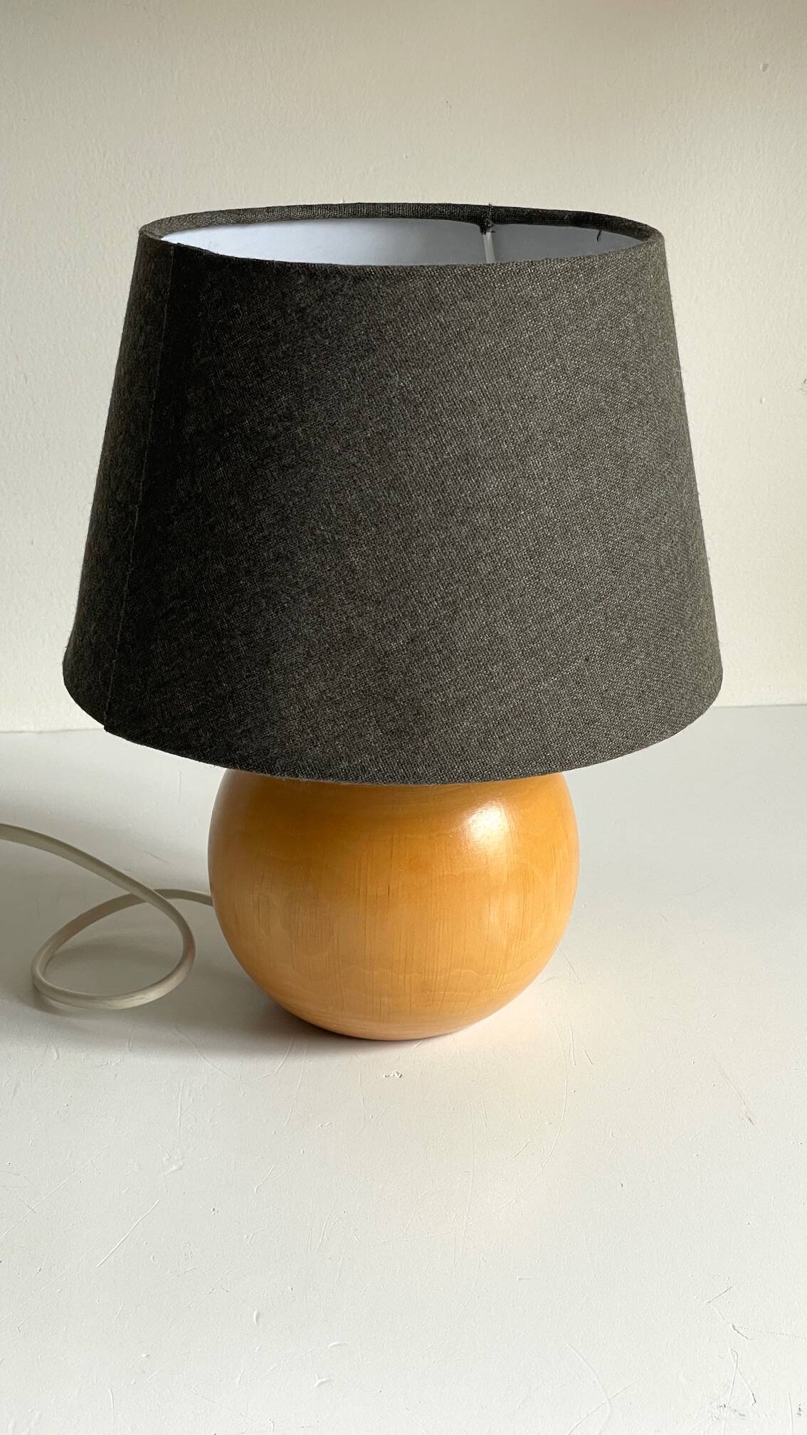 Solid wood ball lamp from the 70s