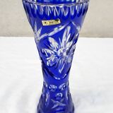 Blue crystal vase