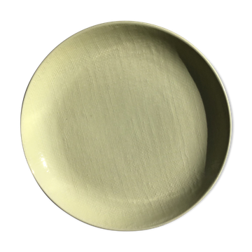 Plat Salins texturé textile  jaune pâle 30,5cm