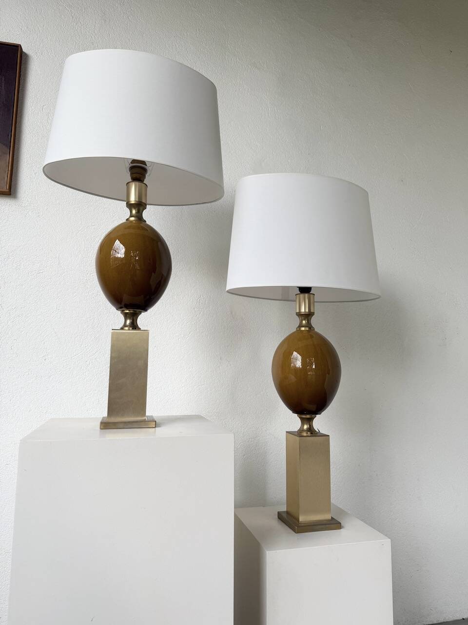 Pair of Philippe Barbier table lamps from the 70s