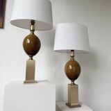 Paire de lampes de table Philippe Barbier années 70