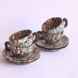Neriage mosaic tea set by Jean Gerbino, Vallauris.