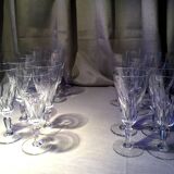 Suite of 16 champagne flutes in baccarat crystal carcassonne model