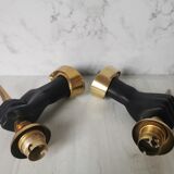 Pair of brass hand flare appliques