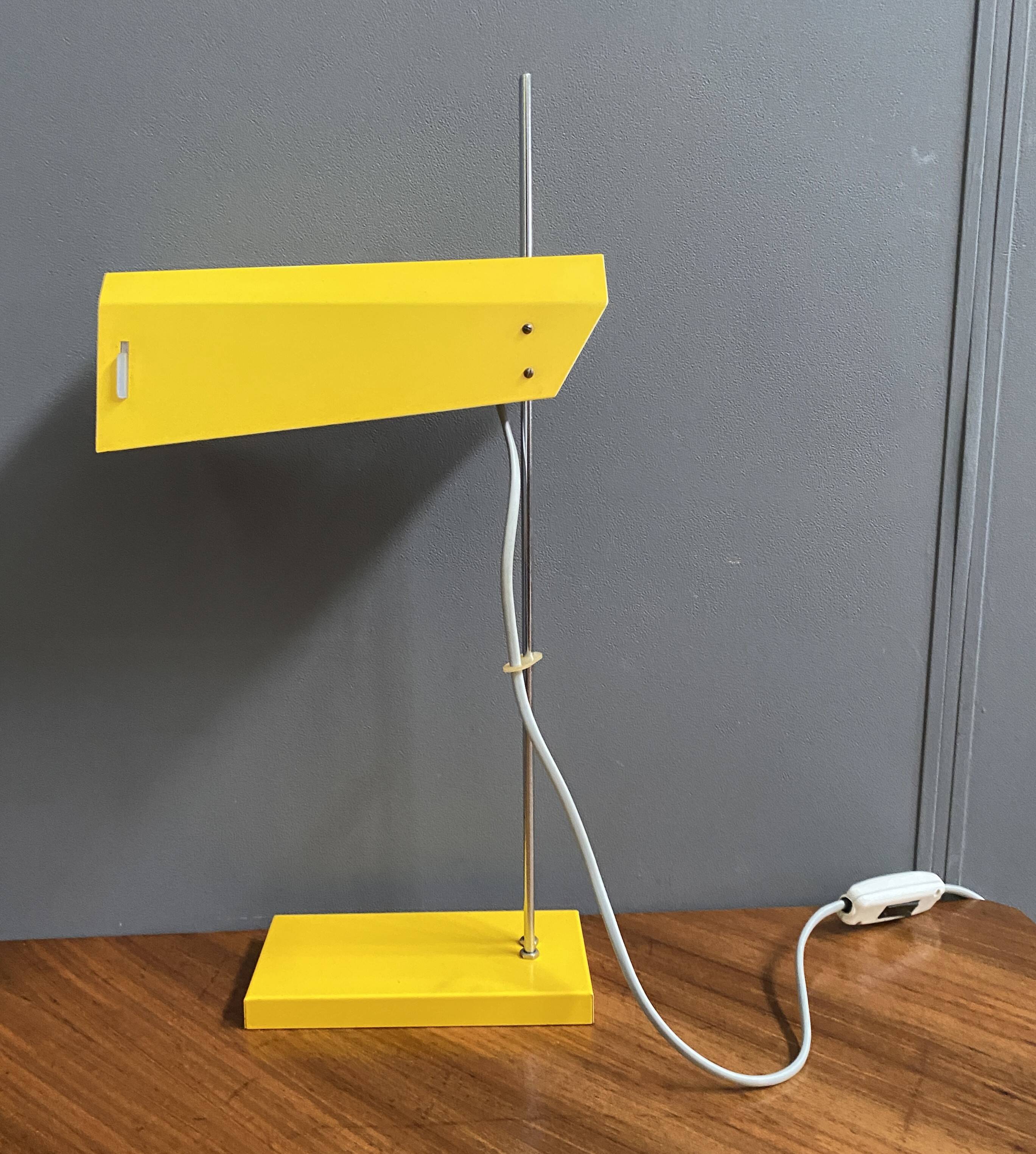 Yellow desk lamp by Josef Hurka for Lidokov model L192-1353