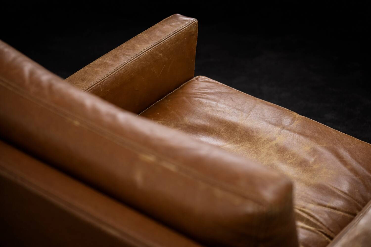 Vintage Mid-Century Danish Modern Brown Leather Easy Chair Model 39