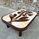Roger Capron, vintage coffee table with ceramic top, design furniture.