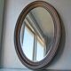 Vintage oval wooden mirror, 1970 (82 cm x 55 cm)