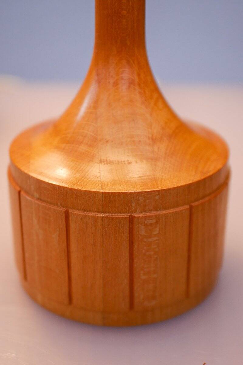 Lampes de table en chêne scandinave d'Elpe, ensemble de 2