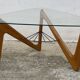 Table basse tripode zigzag par Louis SOGNOT design 1955