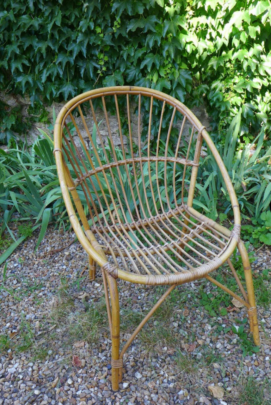 Vintage rattan armchair