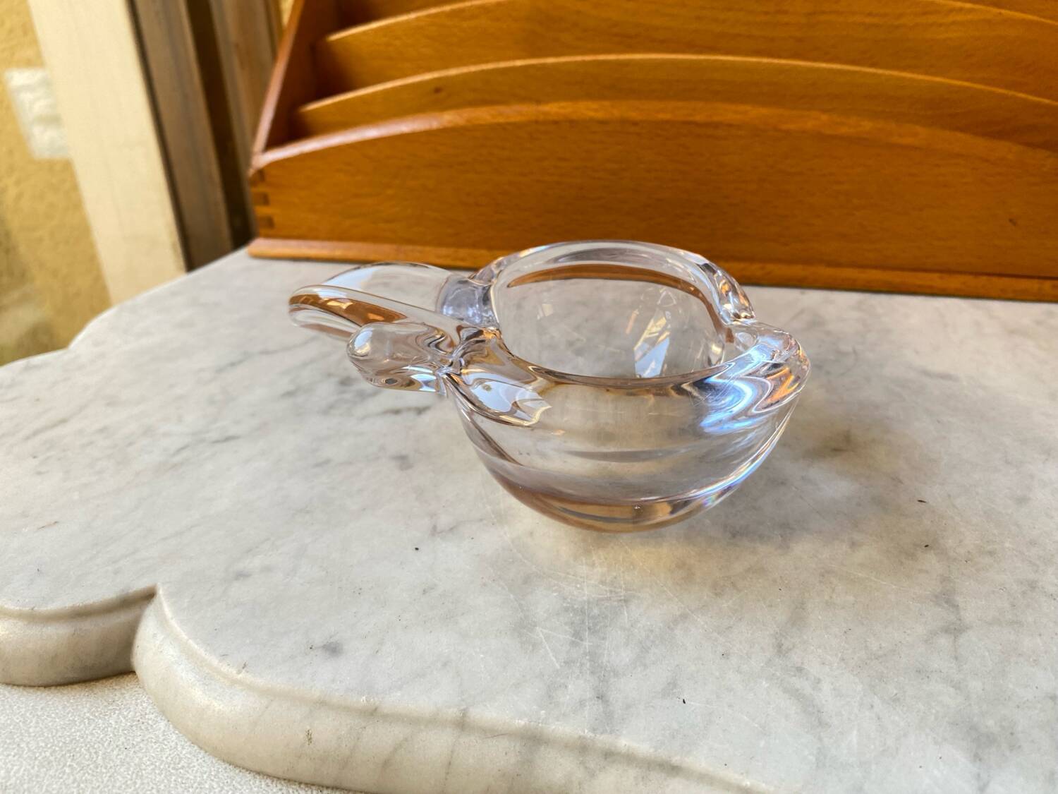 Cendrier pomme cristal de vannes France vintage années 70