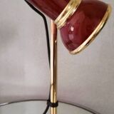 Vintage 1980s brass and imitation wood lamp