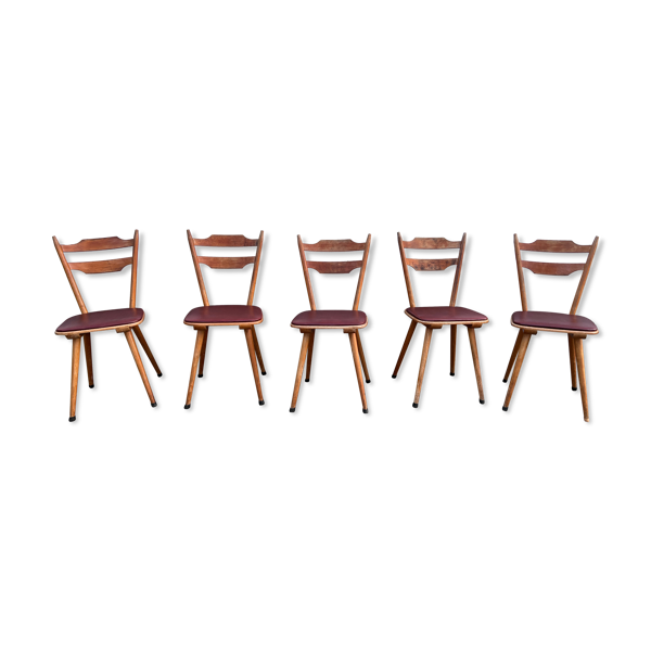 Chaise bistrot brasserie vintage scandinave galette coloré - 1950 1960