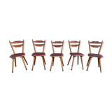 Bistro chair vintage Scandinavian brasserie colorful galette - 1950 1960