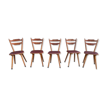 Bistro chair vintage Scandinavian brasserie colorful galette - 1950 1960