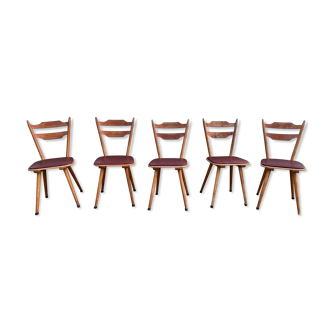 Bistro chair vintage Scandinavian brasserie colorful galette - 1950 1960
