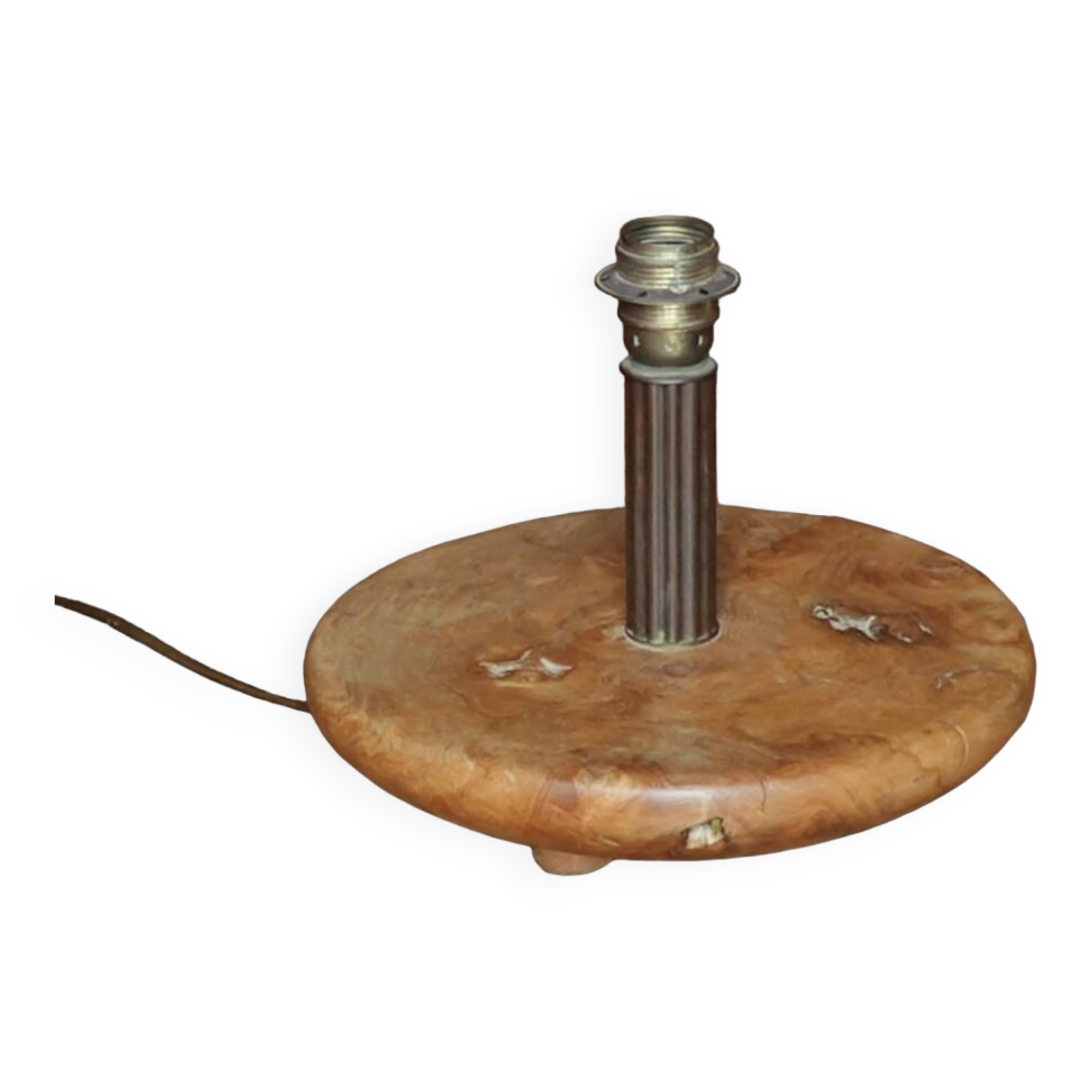 Old vintage solid wood lamp base