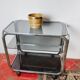 Rattan and brass basket, Italy, 1970