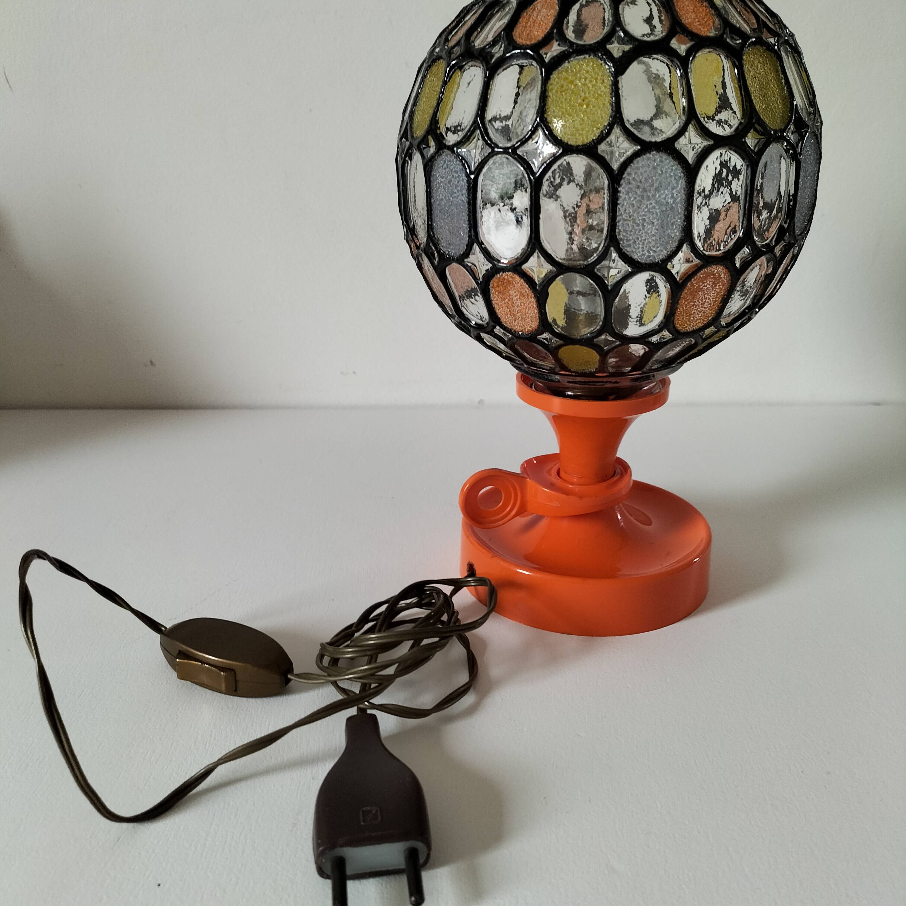 Lamp: Richard Essig lamp base + stained glass globe