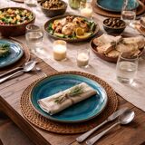 Set of 5 ceramic plates – ø 24.5 cm – signed tournay