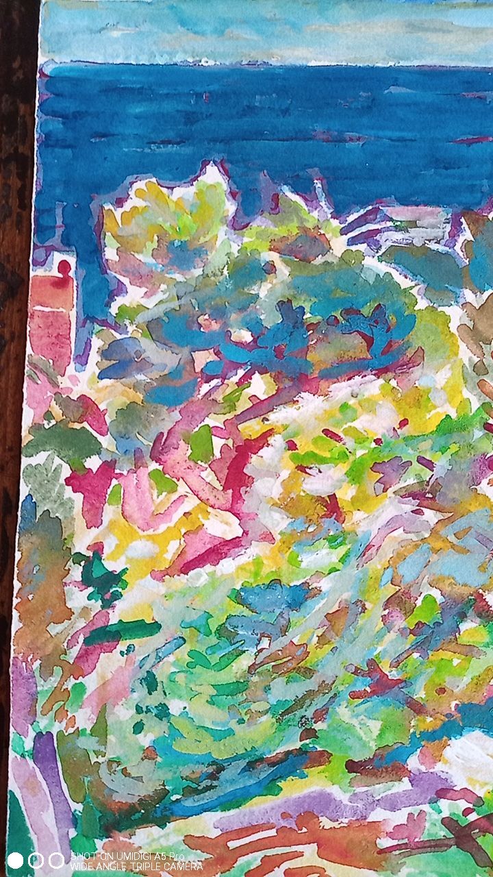 Pierre Lacroux (1909-1993) Gouache Cap Ferrat 10 September 78