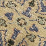 Samon & Blue Luxury Vintage Rug, Large Area Vintage Persian Rug, 218x302 Cm