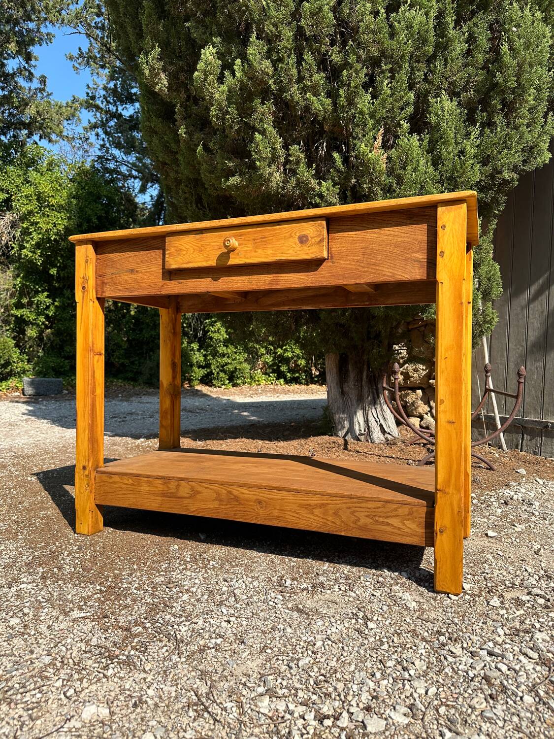 Old wooden workbench