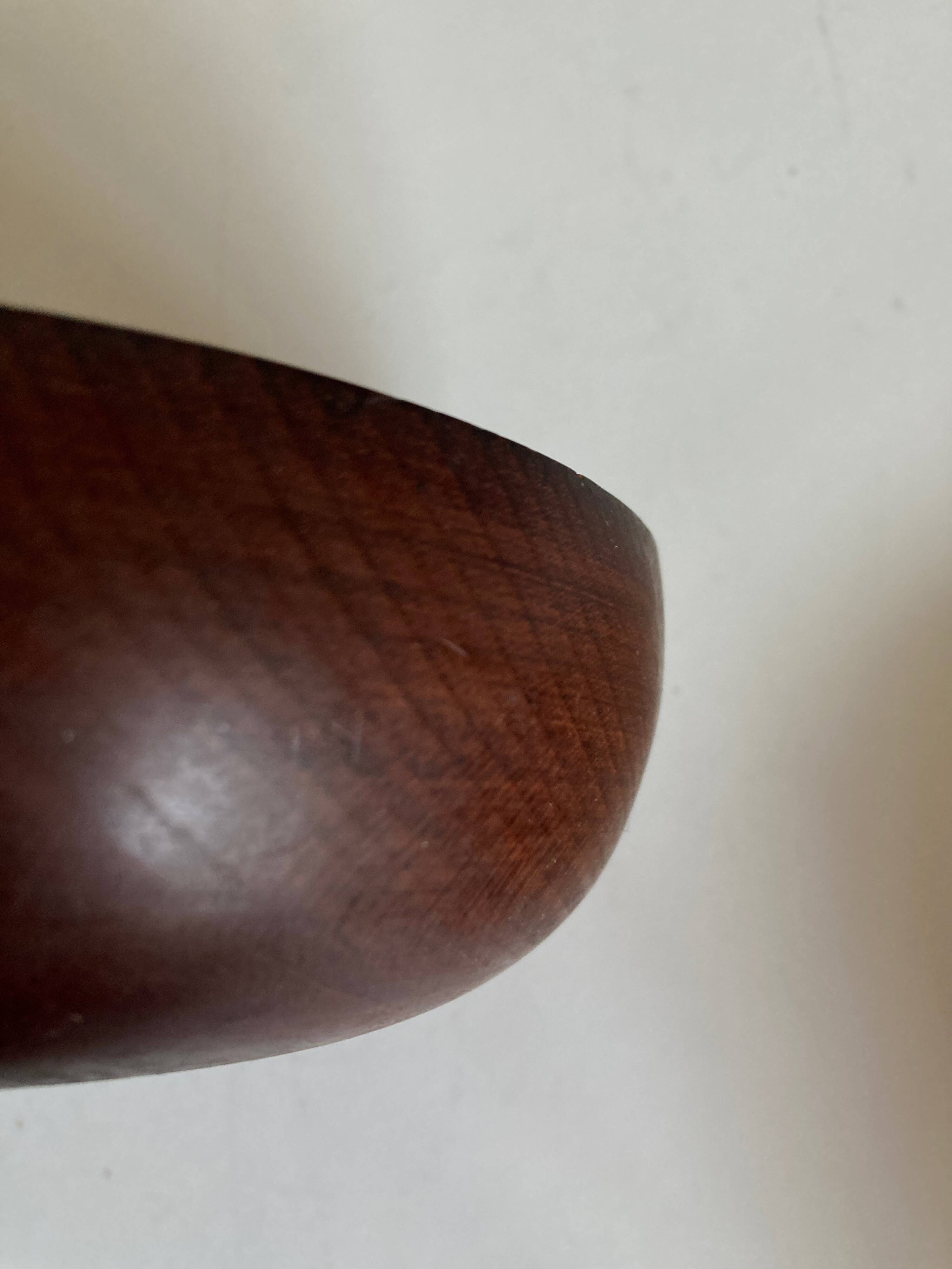 Candle holder in teak and coppery brass Scandinavian mid century modern