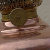 All pink copper kerosene lamp and its glass
