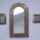 Three metal mirrors brass copper silver metal 80s