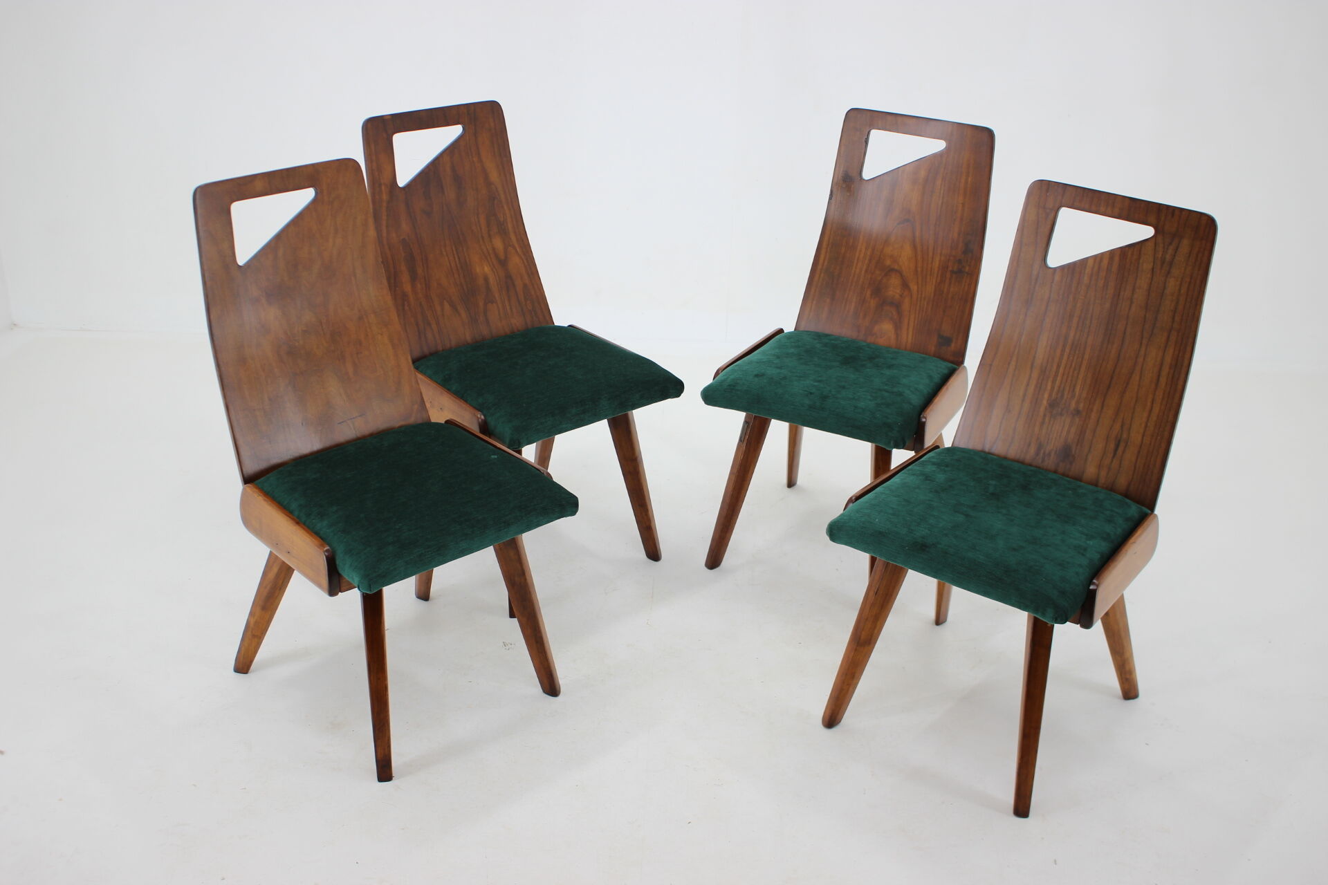 1930s J.Kroha Set of 4 Very Rare Dining Chairs for Grand Hotel, Czechoslovakia