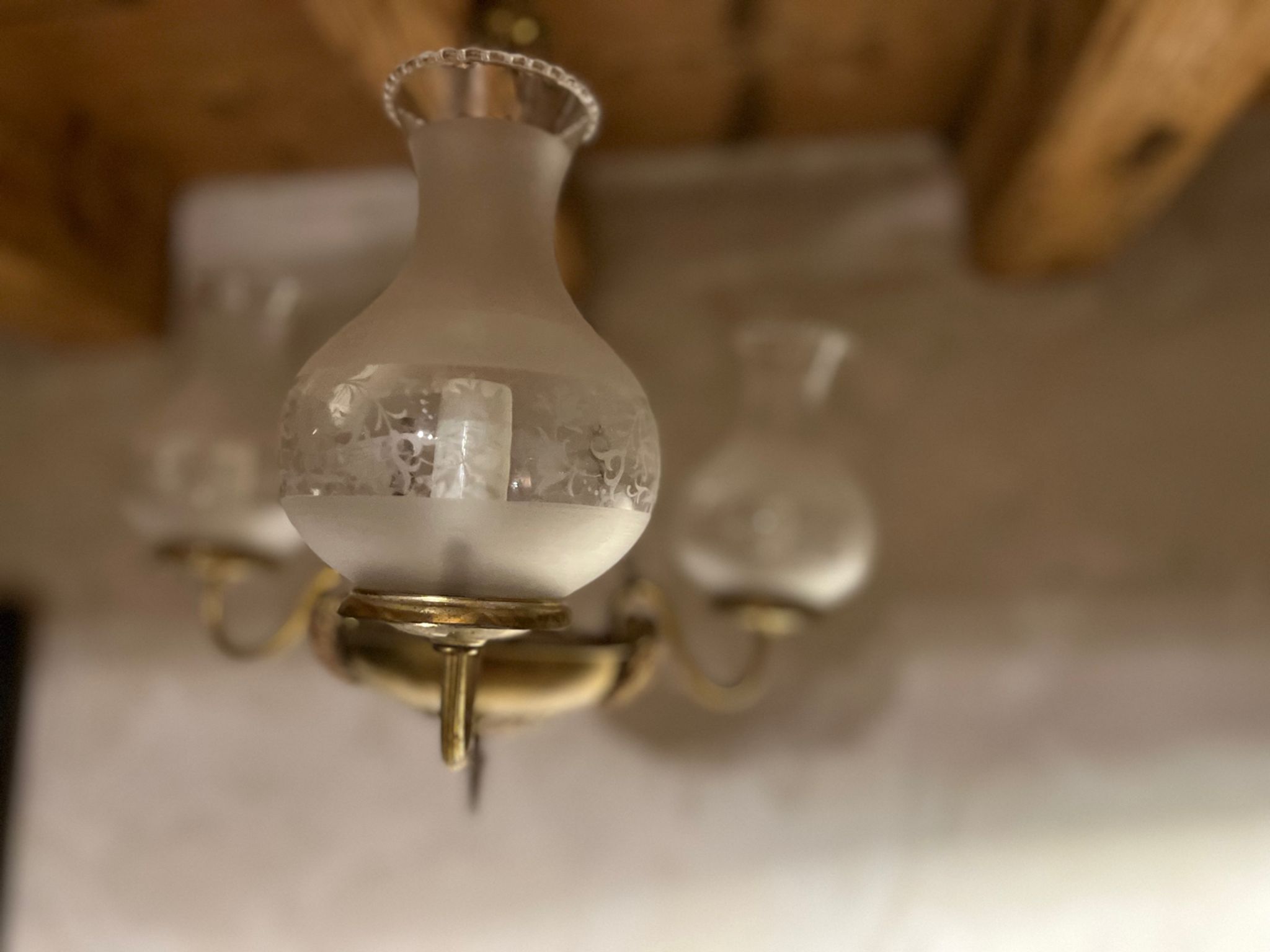 Chandelier with 3 arms in brass 1950/60