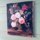Oil on canvas bouquet of flowers