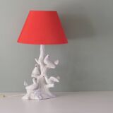 Vintage Italian ceramic table lamp with doves.