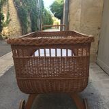 Large cradle wicker vintage organic mattress with "sound"