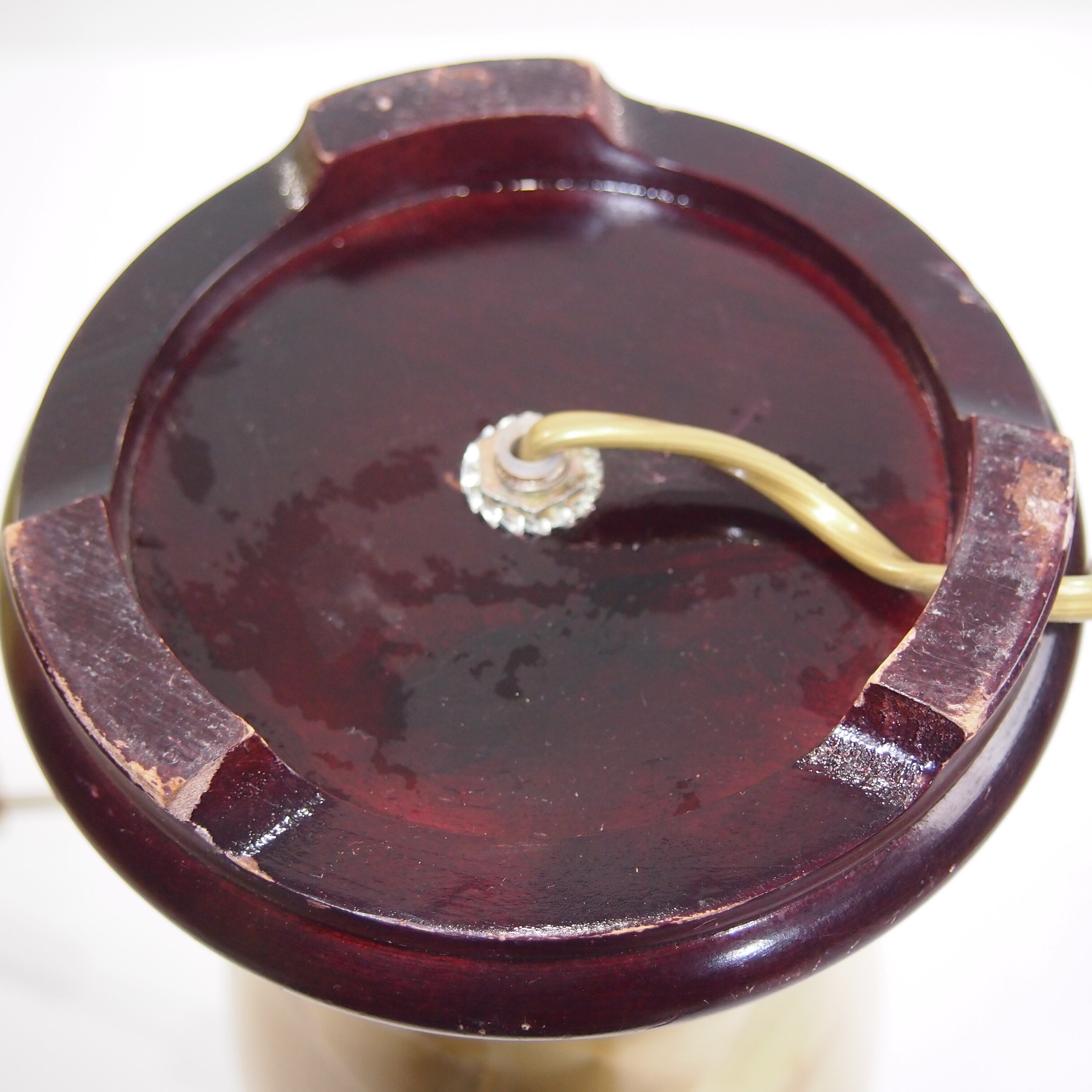 Straw-marquetry table lamp / Louis Drimmer/vintage