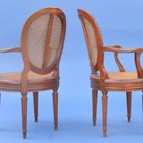 Pair of Louis XVI-style canne chairs