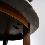 Neon High Table in mahogany lacquered cherrywood and Carrara marble