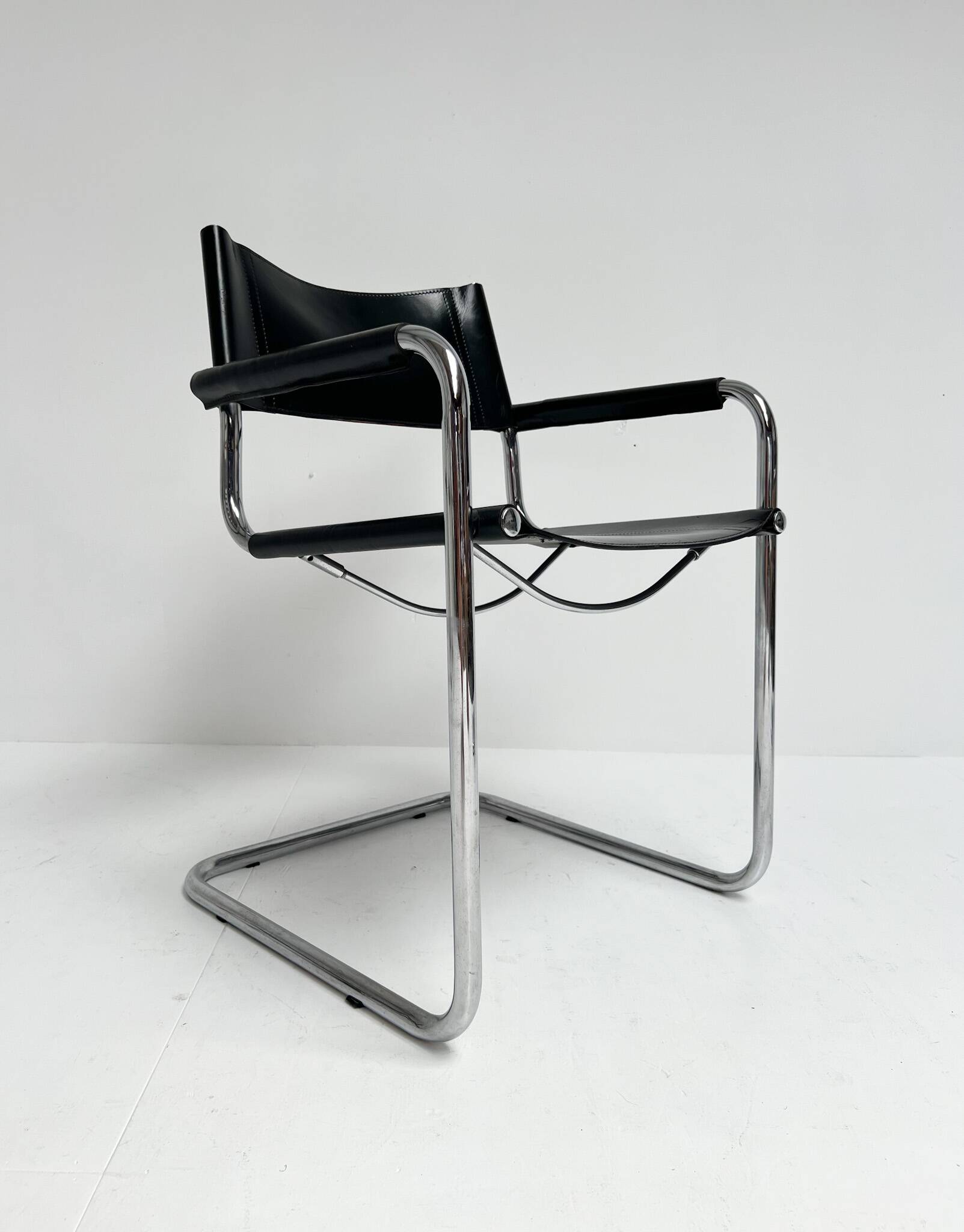 Leather Chairs by Mart Stam and Marcel Breuer, 1970s, Set of 4